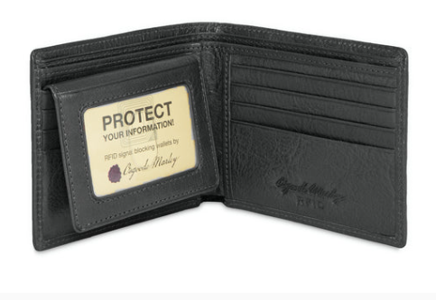Osgoode Marley Italian Vegetable Dyed Leather RFID Bifold/Trifold Passcase Wallet Black