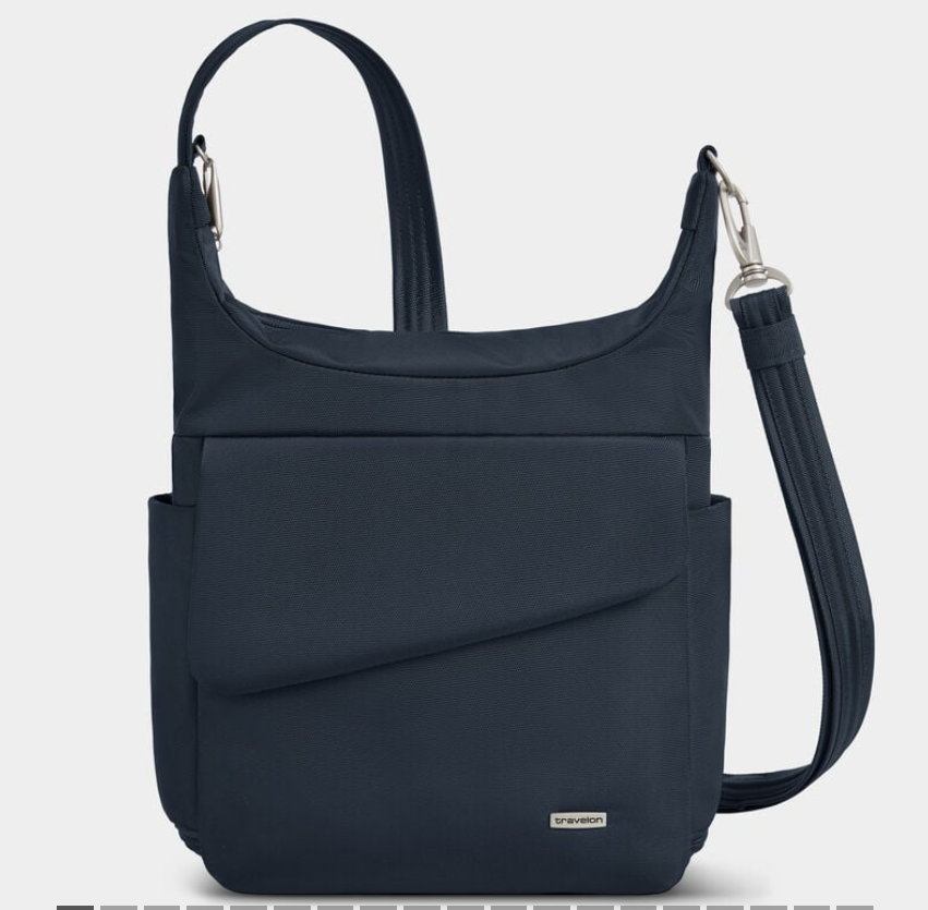 Travelon Anti-Theft RFID Classic Messenger Security Crossbody Midnight