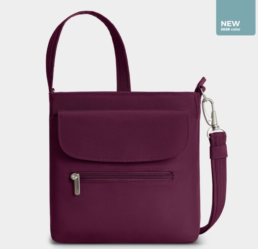 Travelon RFID Antitheft Shoulder Crossbody Burgundy