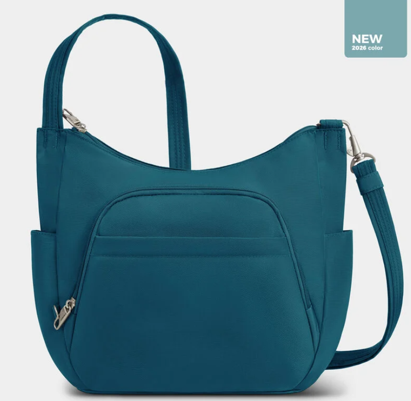 Travelon RFID Anti-Theft Classic Crossbody Bucket Bag Teal