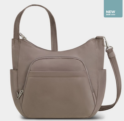 Travelon RFID Anti-Theft Classic Crossbody Bucket Bag Hazelnut