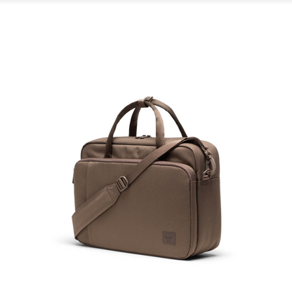 Herschel Gibson Messenger Tech Bag (18L) with removable shoulder strap and trolley sleeve Light Brown