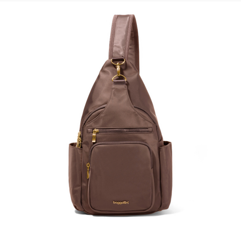 Baggallini Central Park Large Sling with RFID Ganache Twill
