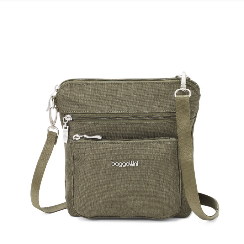 Baggallini Modern Pocket RFID Crossbody Olive Heritage