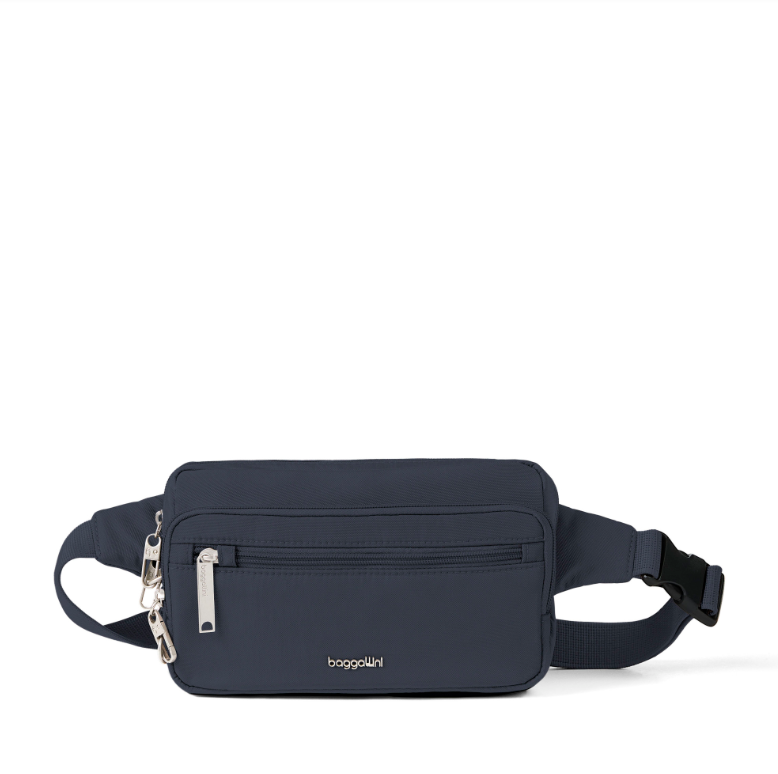 Baggallini Securtex Anti-Theft RFID Belt Bag Sling French Navy