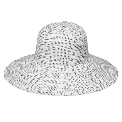 Wallaroo Packable Hat - Scrunchie UPF 50+ White Black Dots Medium