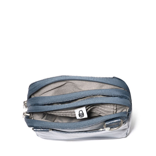 Baggallini Modern Take Two RFID Crossbody Steel Grey Twill