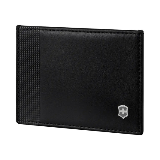 Victorinox Altius Alox Slim Leather RFID Card Case Wallet Black
