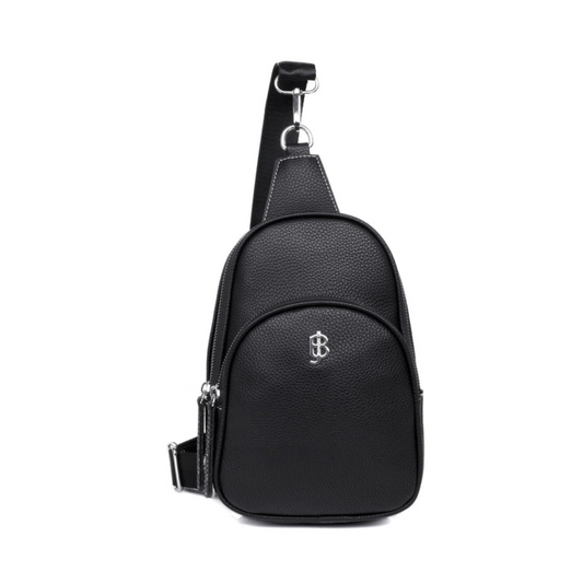Julia Buxton Vegan Leather Chloe Crossbody Sling Bag Black