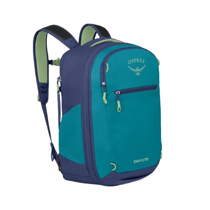 Osprey Daylite™ Expandable Travel BackPack 26+6 with trolley sleeve passthrough Blue Spikemoss Alkaline