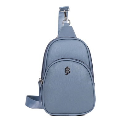 Julia Buxton Vegan Leather Chloe Crossbody Sling Bag Blue
