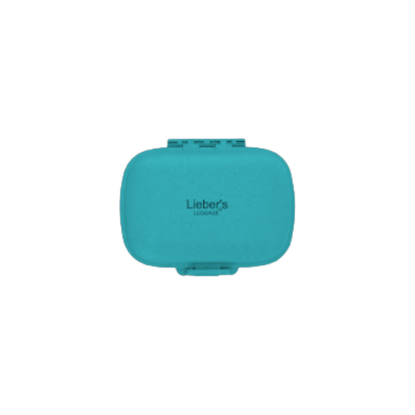 Lieber's Luggage® Lab Travel Pill Organizer Wheat Blue