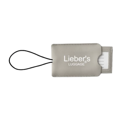 Lieber's Luggage® Lab PU Leather Luggage Tag - Travel Accessories for Legacy Collection Grey