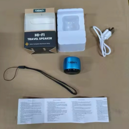 Lieber's Luggage® Ultra Lightweight Hi-Fi Mini Travel Speaker Blue