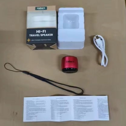 Lieber's Luggage® Ultra Lightweight Hi-Fi Mini Travel Speaker Red