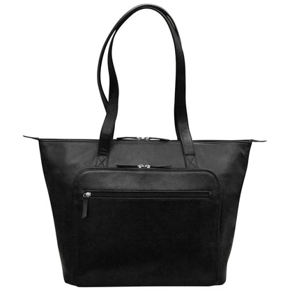 ili New York Leather Large Travel Tote with Trolley Sleeve- 6120