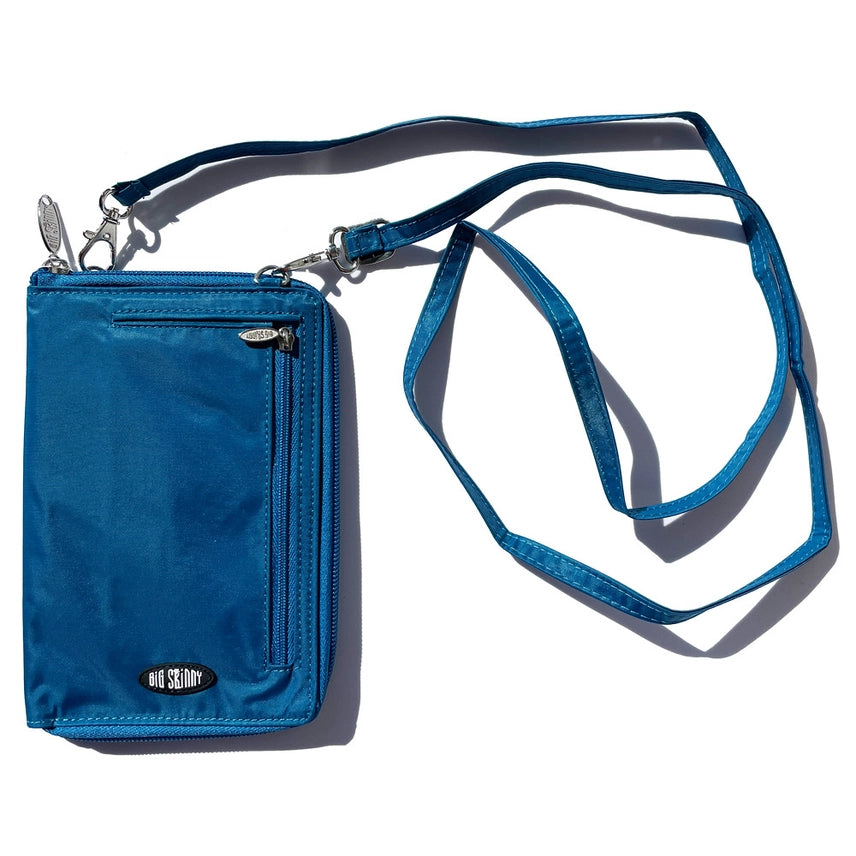 *NEW* Big Skinny RFID Blocking Cambridge Crossbody Phone Wallet Hands-Free Ocean Blue