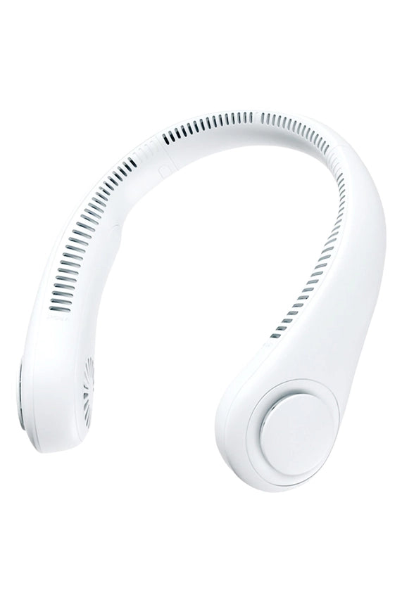 Bladeless Neckband Electrical Travel Fan White