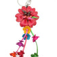 Leather Bag Charm/Keychain- Zinnia