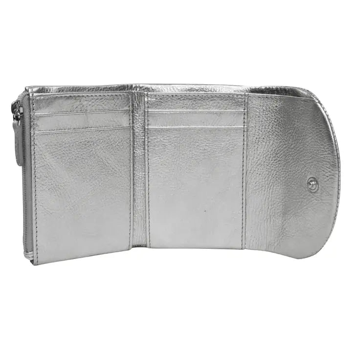 ili New York Leather RFID Trifold Compact Mini Wallet - 7105