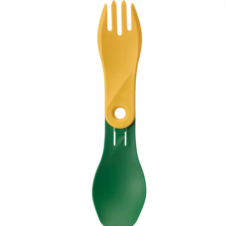 Humangear Gobites Spin - Portable, Folding Fork and Spoon Yellow Green