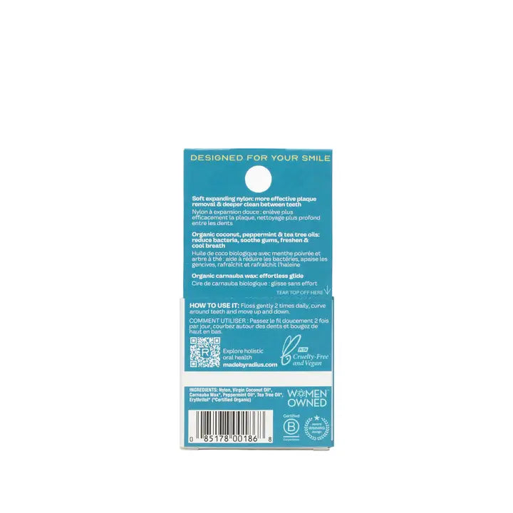 RADIUS Vegan Travel Size Peppermint Sponge Floss