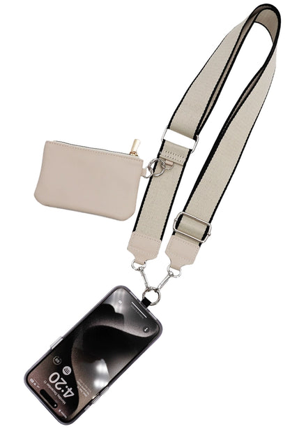 Smartphone Crossbody Lanyard With Detachable Zippered Pouch