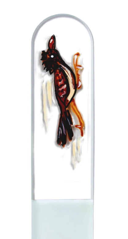 Czech Crystal Nail File - Size Small- Hand Painted Collection Roadrunner Bird