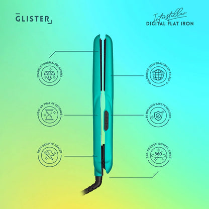 Glister Interstellar 1.25" Dual Voltage Flat Iron w/ Cosmic Tourmaline