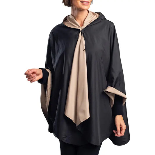 RainCaper Rain & Travel Cape Black & Camel