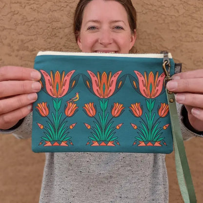Jen Fox Studio Zippered Pouch Heirloom Floral