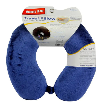 Cloudz Memory Foam Travel Neck Pillow with Snap