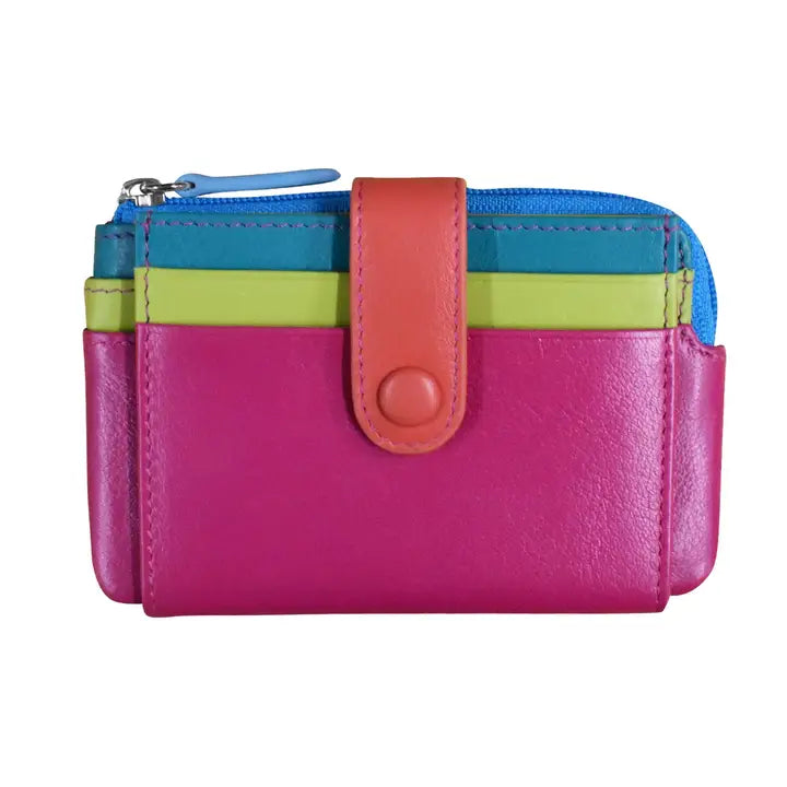 ili New York Small Leather RFID Card Holder Coin Purse - 7312