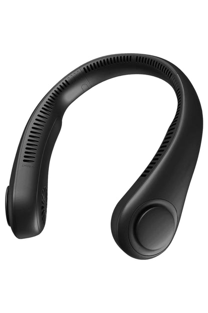 Bladeless Neckband Electrical Travel Fan Black