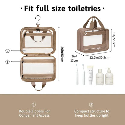 WANDF Clear Hanging Toiletry Organizer Bag