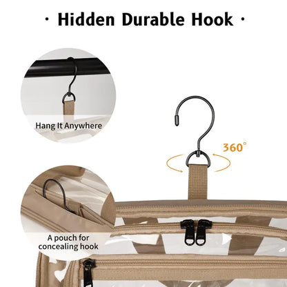 WANDF Clear Hanging Toiletry Organizer Bag