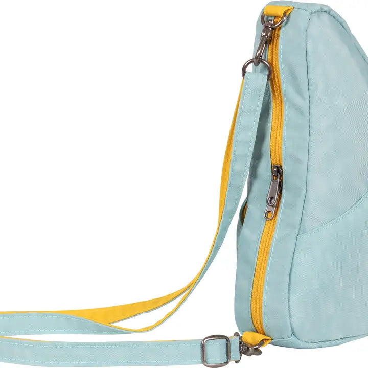 Ameribag 10" Color Pop Distressed Nylon Baglett - 6100LG Aqua-Yuzu