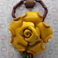 Leather Bag Charm/Keychain- Rose