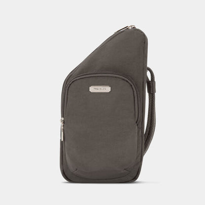 Travelon RFID Anti-Theft Essentials Mini Asymmetric Crossbody Smoke