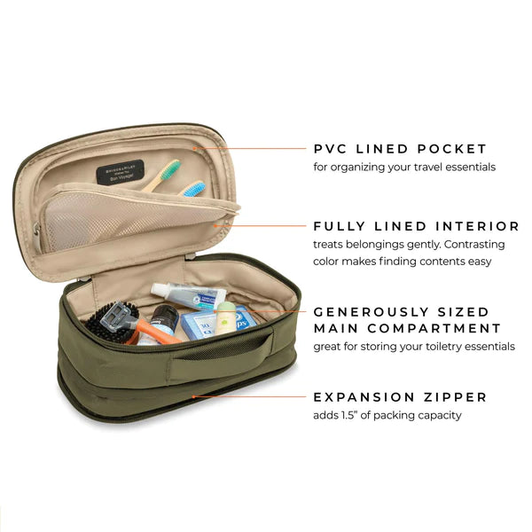 Briggs & Riley Baseline Expandable Essentials Toiletry Kit (Free Monogram)- BL115X