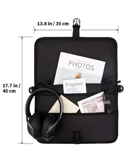 Airplane Seat Organizer With Shoulder Strap And Pullhandle Passthrough