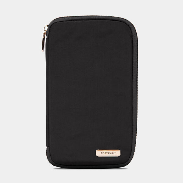 Travelon RFID Blocking Family Passport Zip Wallet Black