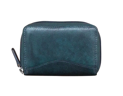 ili New York RFID Accordian Card Holder Wallet- 6711 Jeans Blue