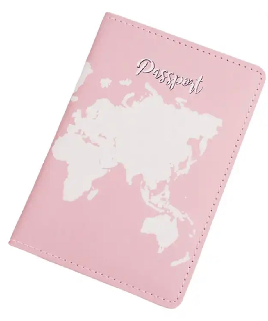 Porta pasaporte con temática de viajes