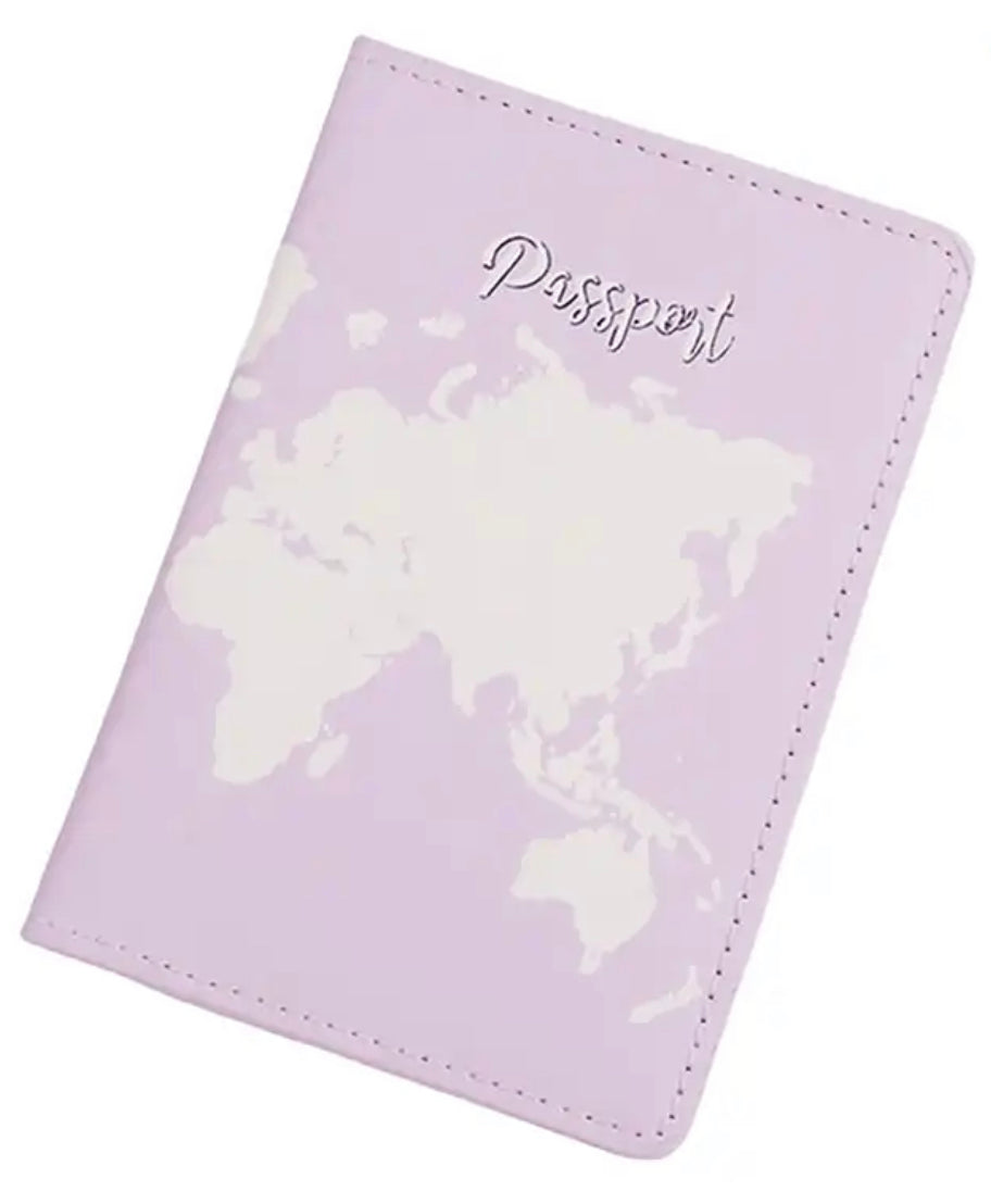 Porta pasaporte con temática de viajes