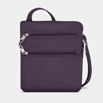Travelon Anti-Theft RFID Classic Slim Double Zip Crossbody Purple