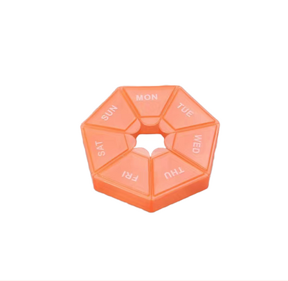 One Week Pill Organizer - Assorted Colors Orange
