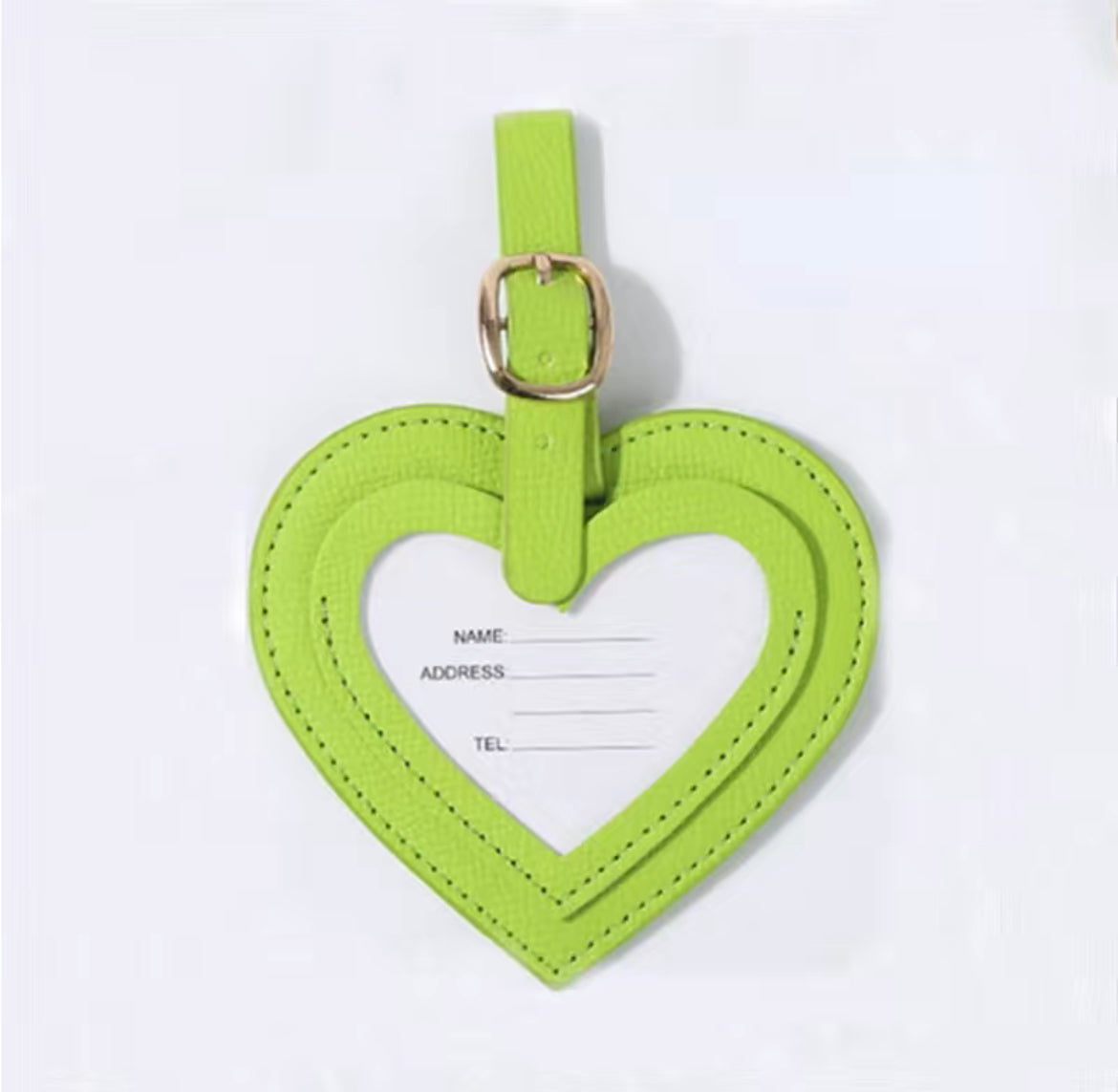 6 Colors Hot Stamping Suitcase Luggage Tag Label Loving Heart Couples  Handbag Portable Travel Accessories Name