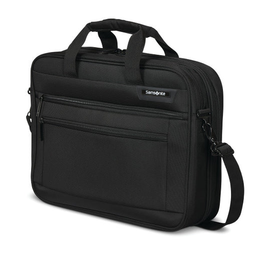 Samsonite CLASSIC 2 15.6 TSA 2 Compartment RFID Zippered Briefcase w/ trolley sleeve passthrough Black