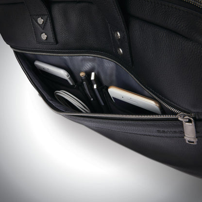 Samsonite CLASSIC LEATHER Slim Zippered Briefcase/Laptop Tote